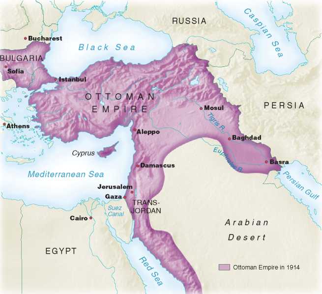Османская империя в 1914 году карта